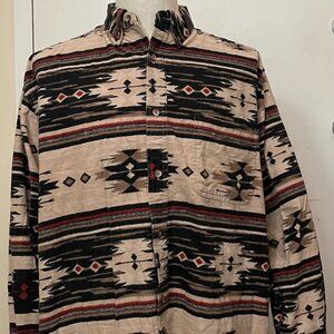 Woods & Water Southwestern Aztec Chamois Shirt Men’s L/Brown